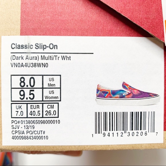 Vans Slip-On Dark Aura tie dye white Sneaker skate - Picture 11 of 11